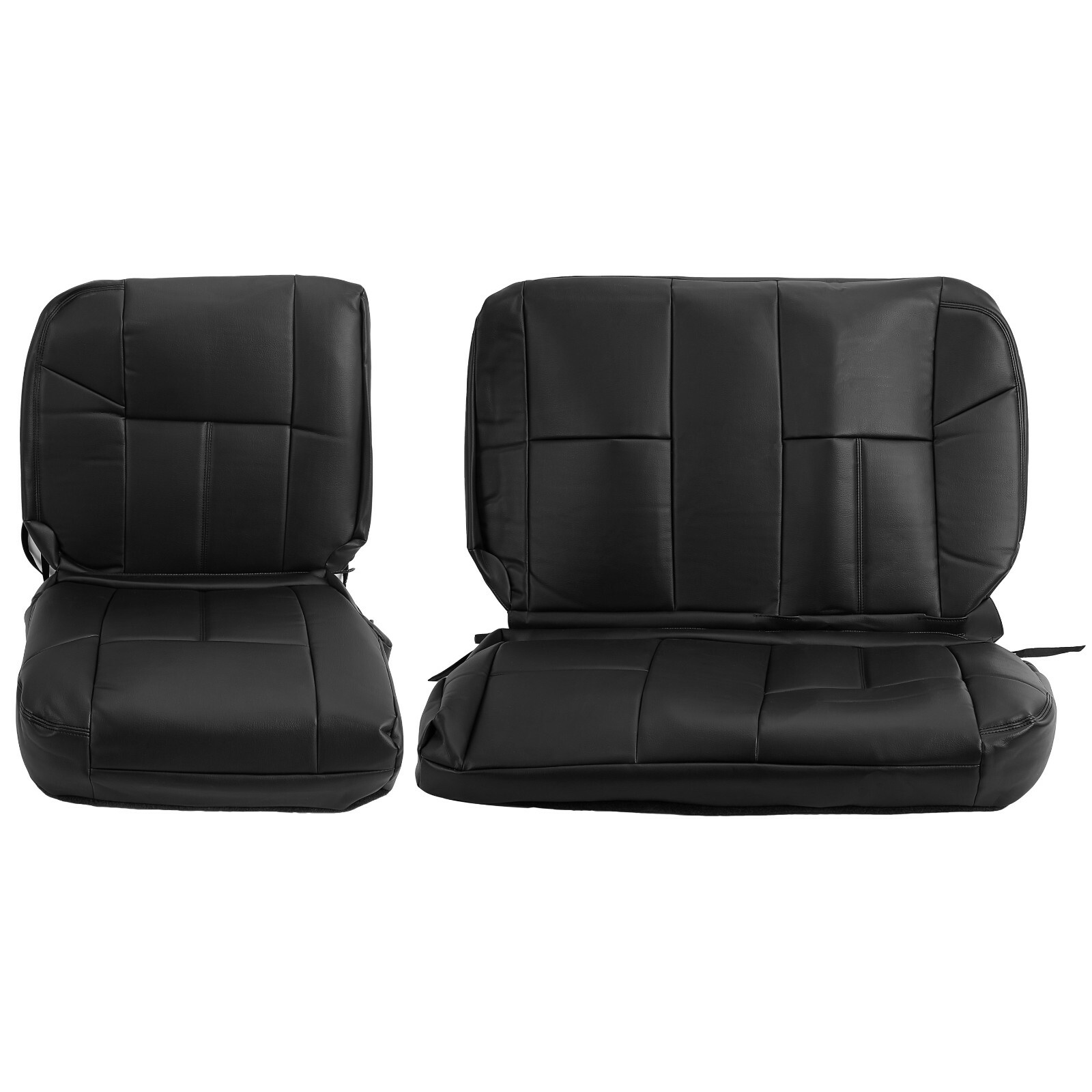 Front+Rear Black For 07-13 Chevrolet Silverado Seat Covers Extended Cab