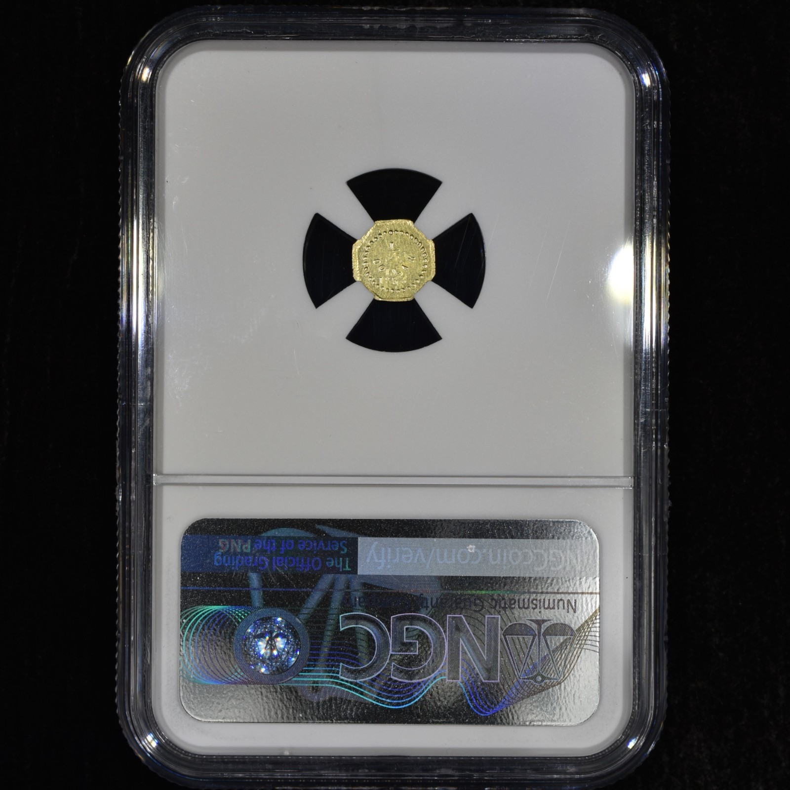 1853 25C CALIFORNIA GOLD ✪ NGC UNC DETAILS ✪ COIN BG-102 OCTAGONAL ◢TRUSTED◣