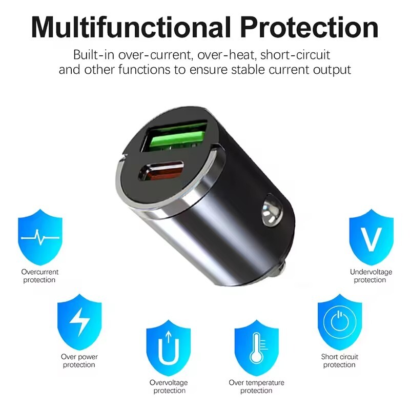 100W Super Fast Phone Car Charger Adapter USB Type C For iPhone Samsung Android