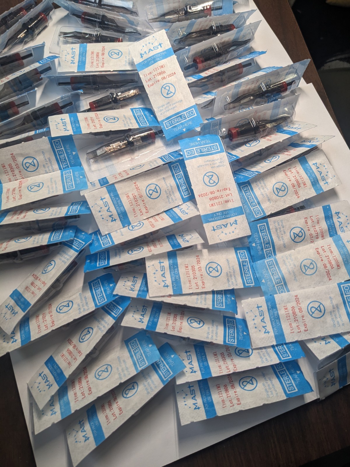 60x LOT MAST 1213M1 - Sterile Disposable Tattoo Nozzle Needle Tips and Tube 3/4