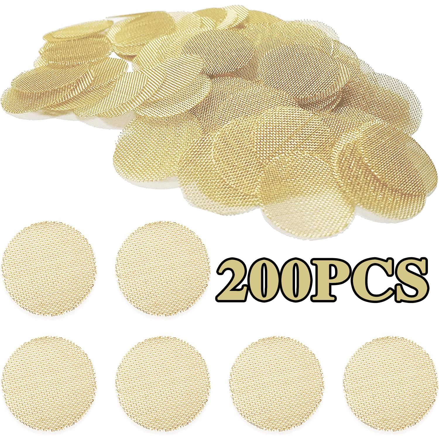 200Pcs Brass Pipe Screens 3/4" Heavy Duty High-Quality Round Filter Mesh Gold US