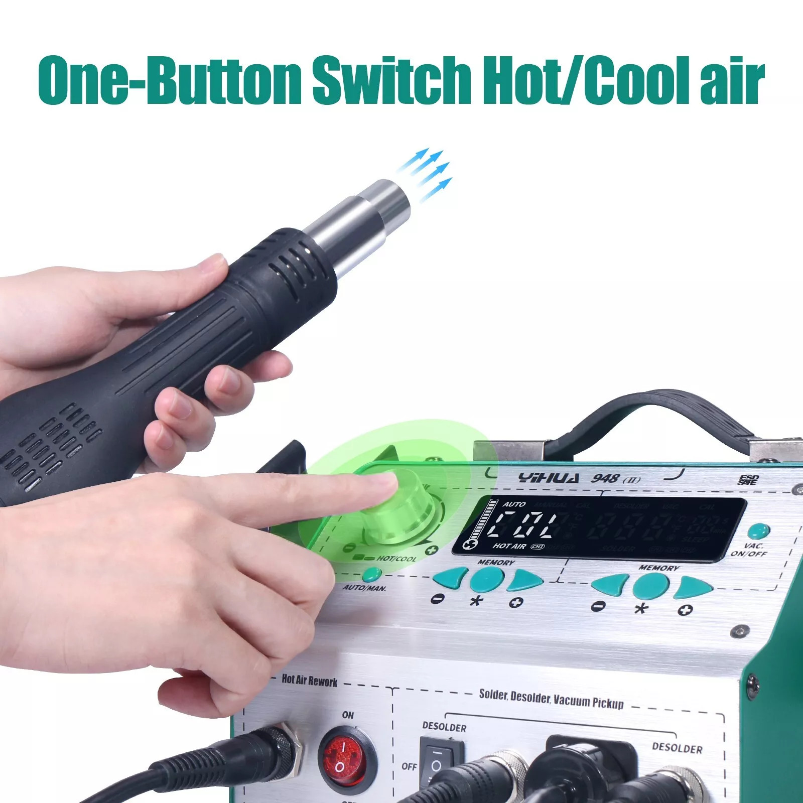 YIHUA 948-II 4-in-1 780W Hot Air Digital Display Desoldering Rework Station