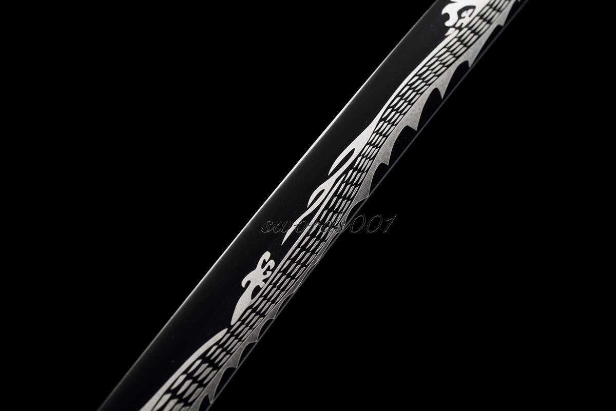 Handmade Black Blade Japanese Samurai Katana Sword 1095 High Carbon Steel Sharp