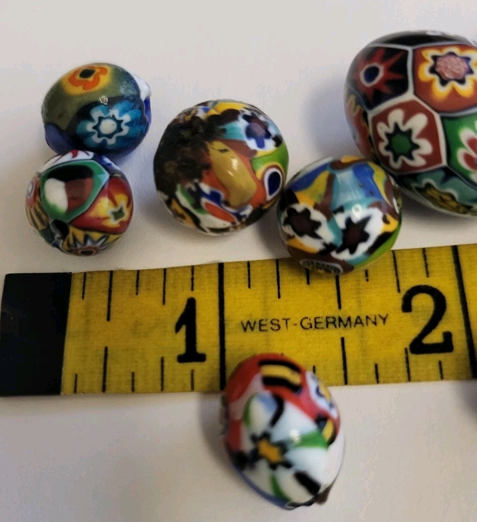 Lot of 11 GORGEOUS Vintage Italian Millefiori Beads