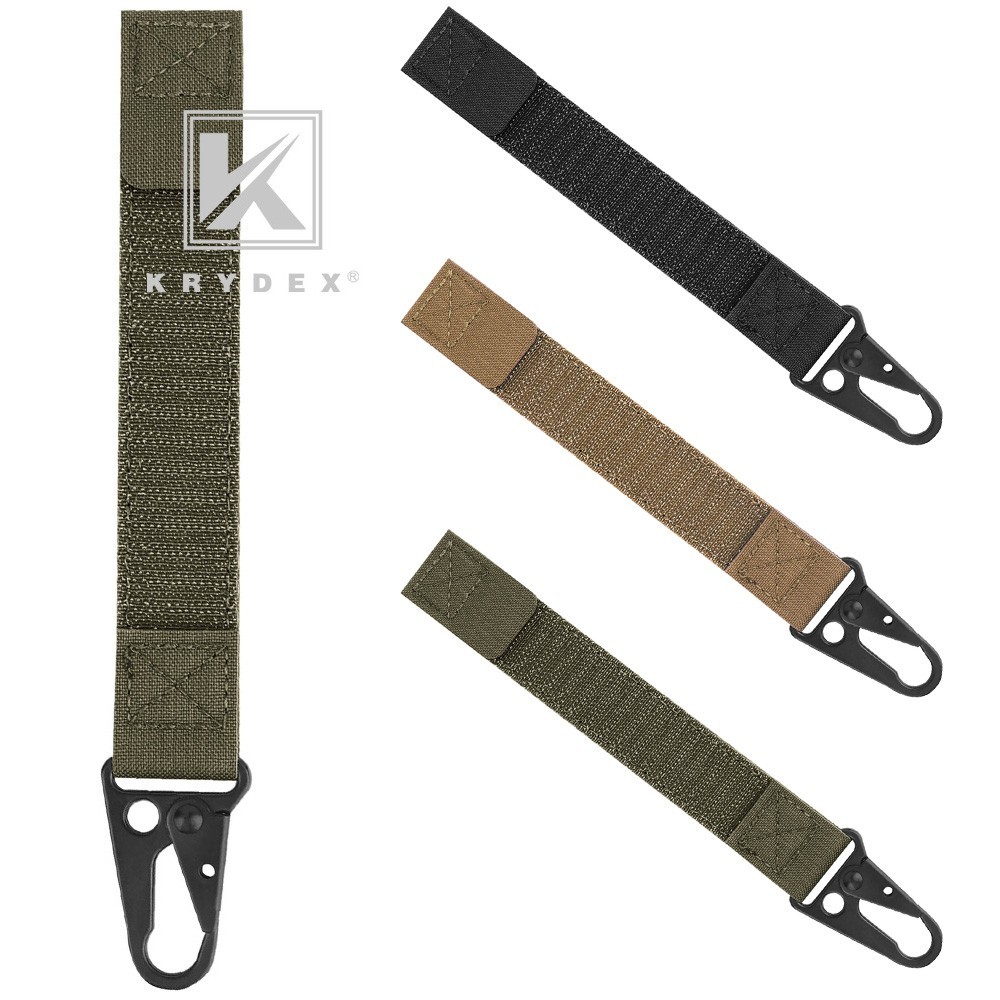 KRYDEX Tactical Hook Strap Clip Keychain Carabiner for MOLLE Belt/Tactical Vest