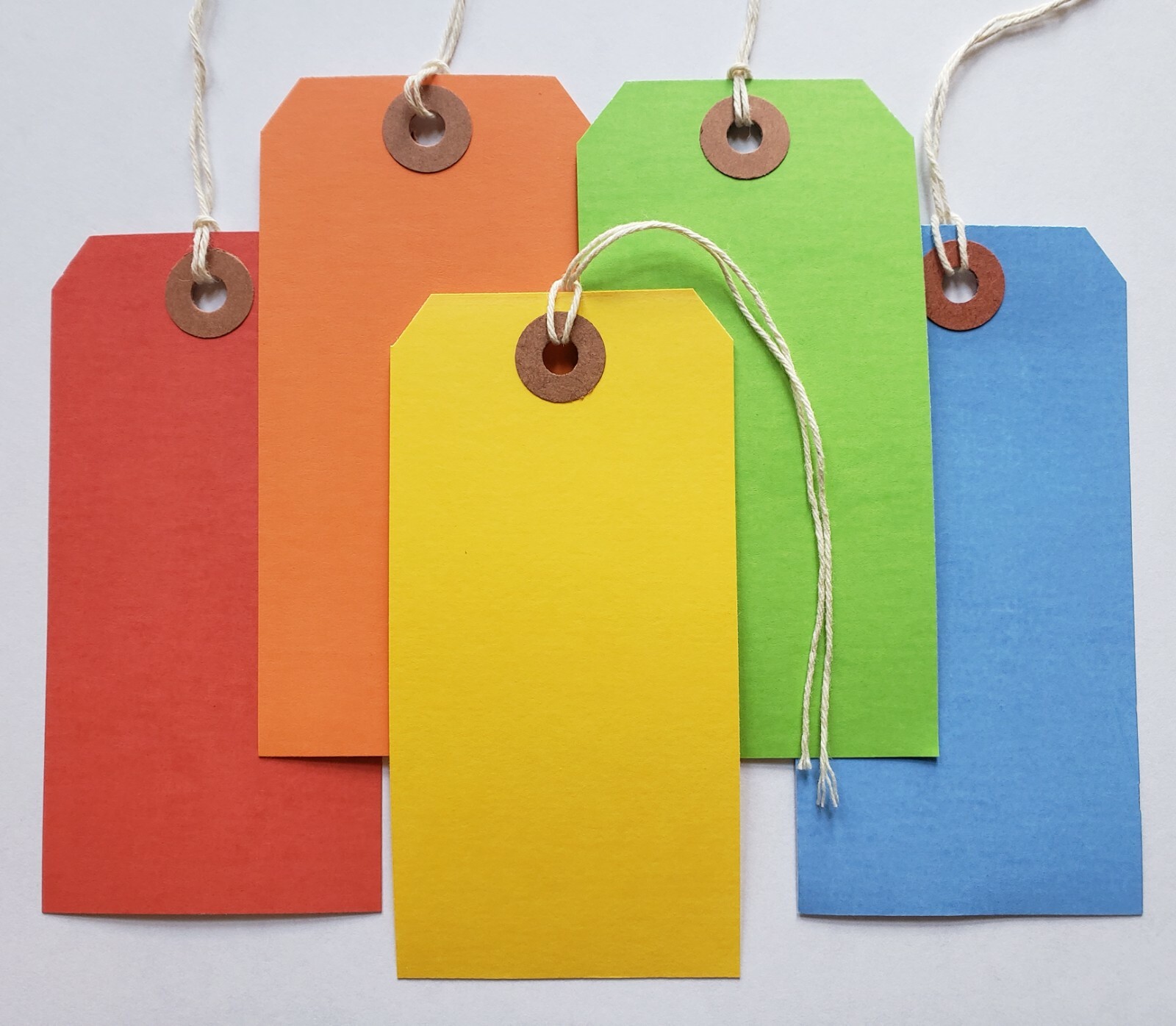 Large Size #5 String Tags 4 3/4" x 2 3/8" Colored Manila Shipping 100 200 300