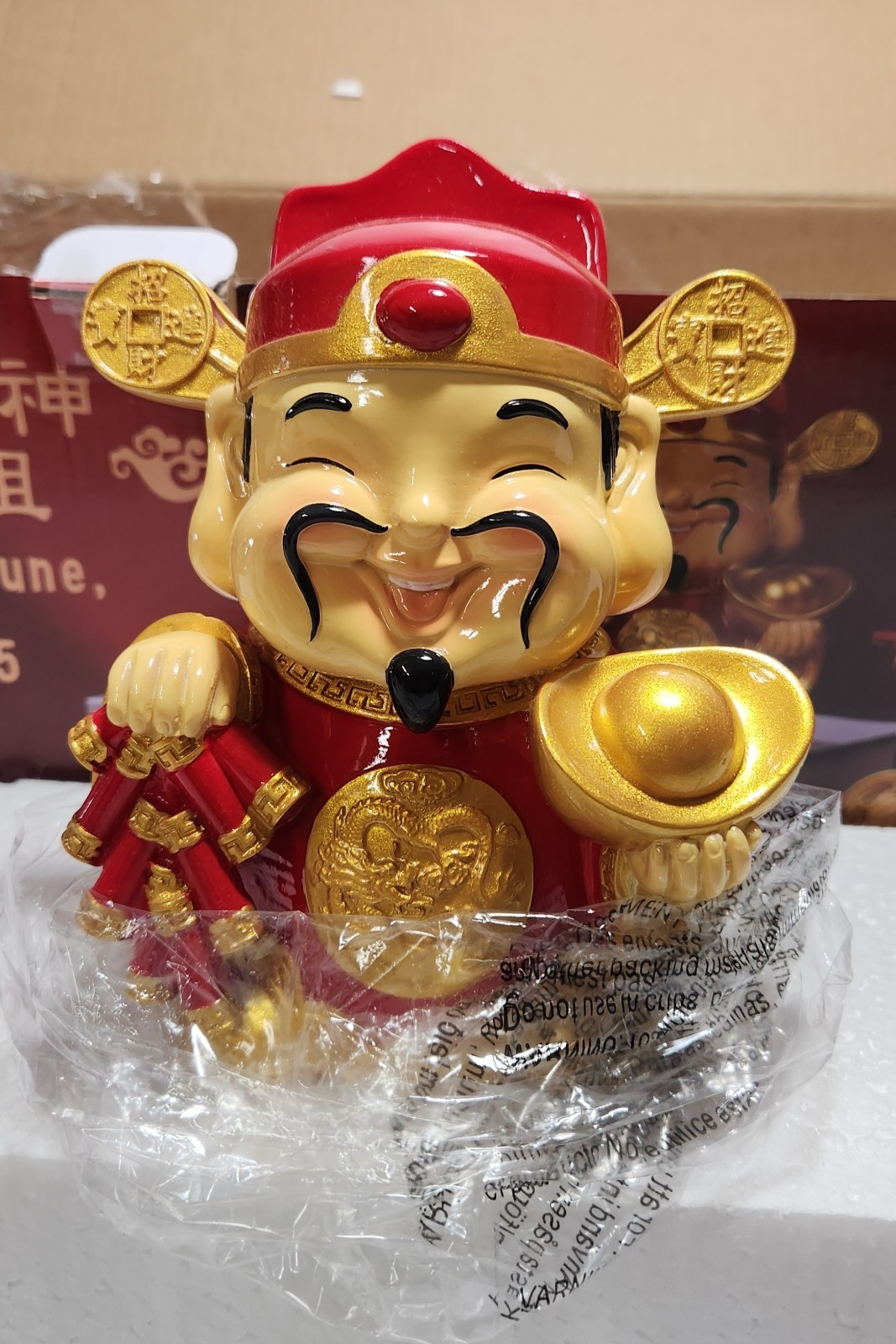 God Of Fortune, Set Of 5 Chinese Oriental Forklore Figures Whimsical Collectable