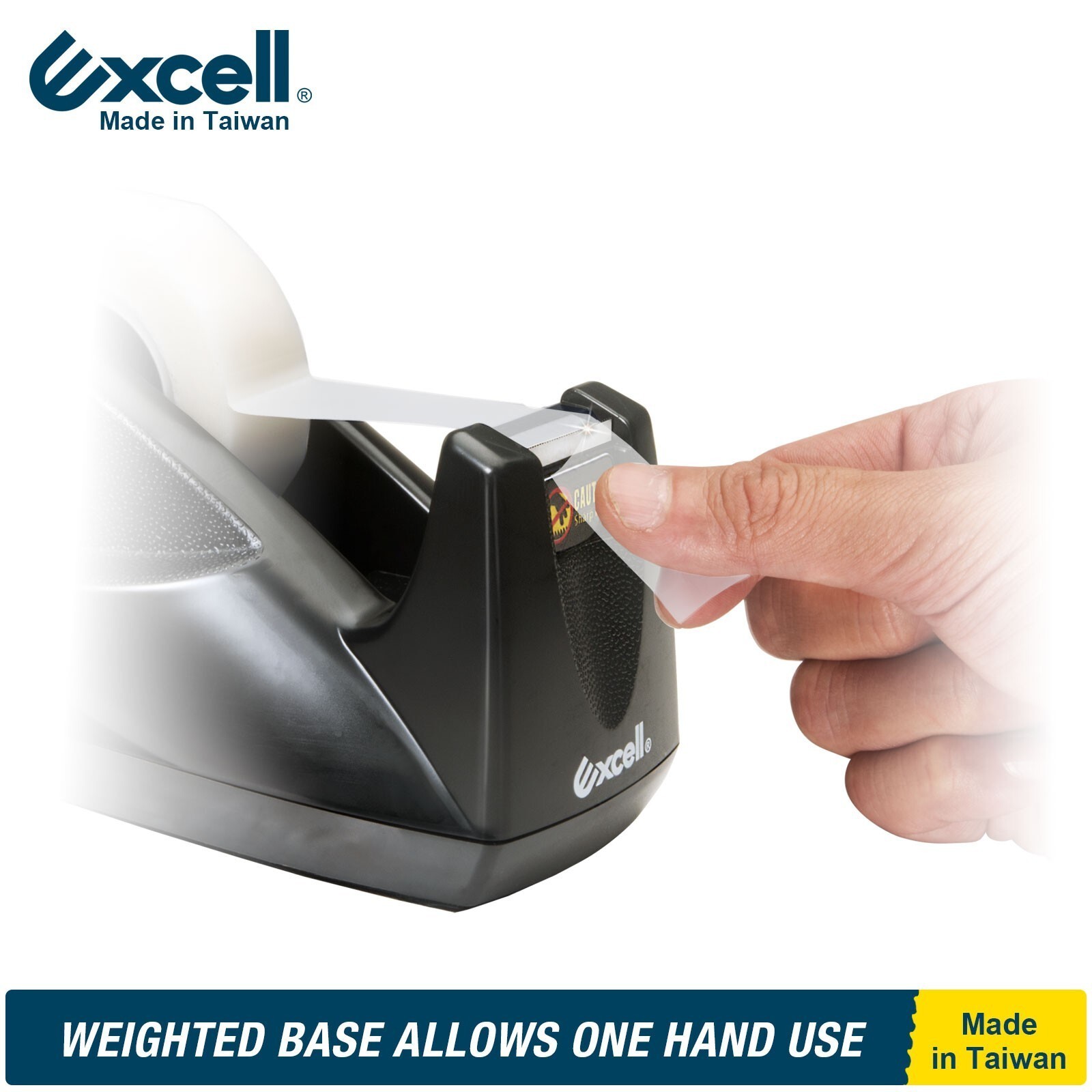 Excell Lightweight Desk Tape Dispenser 1" Core 3/4" Tape, Non-Skid Base, No Tape