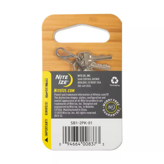 #1 Black S-Biner Dual Carabiner Clip 2-Pack by Nite Ize Steel