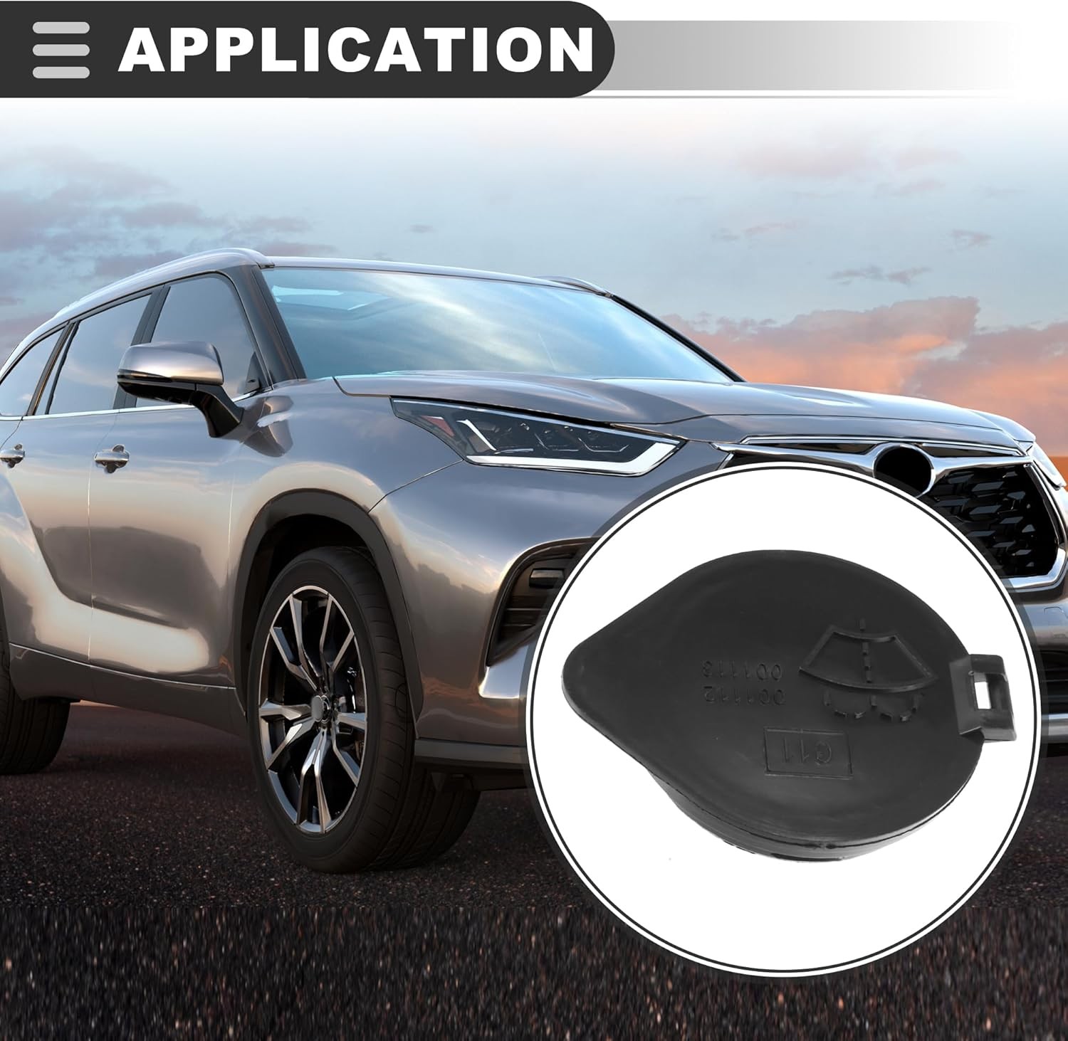 Windshield Washer Fluid, Reservoir Bottle Tank Cap, for RAV4 2012-2018, Plastic,