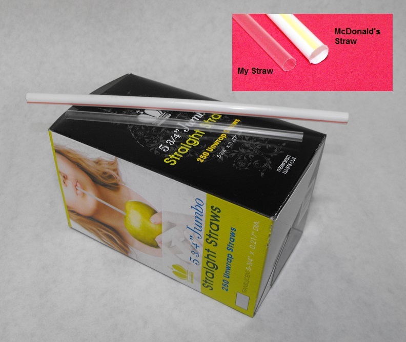 250 piece 5.75" CLEAR Plastic Jumbo Size DRINKING STRAWS Cocktail Margarita Soda