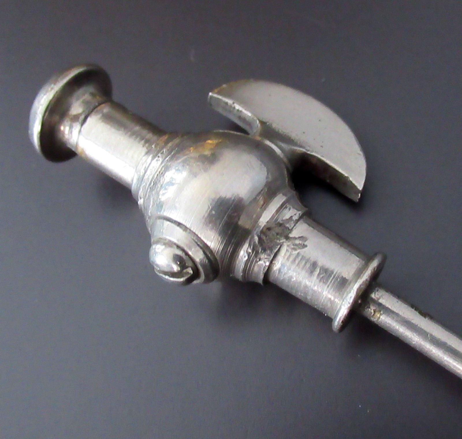 Antique Victorian Half Axe Champagne Bottle Needle Tap Regulator Steel Faucet