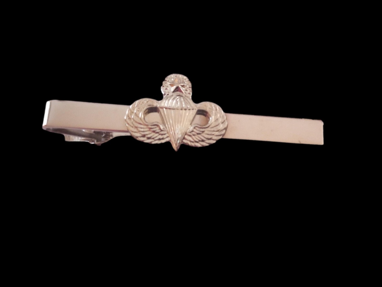 U.S MILITARY ARMY MASTER JUMP WINGS TIE BAR TIE TAC CLIP ON STYLE U.S.A MADE