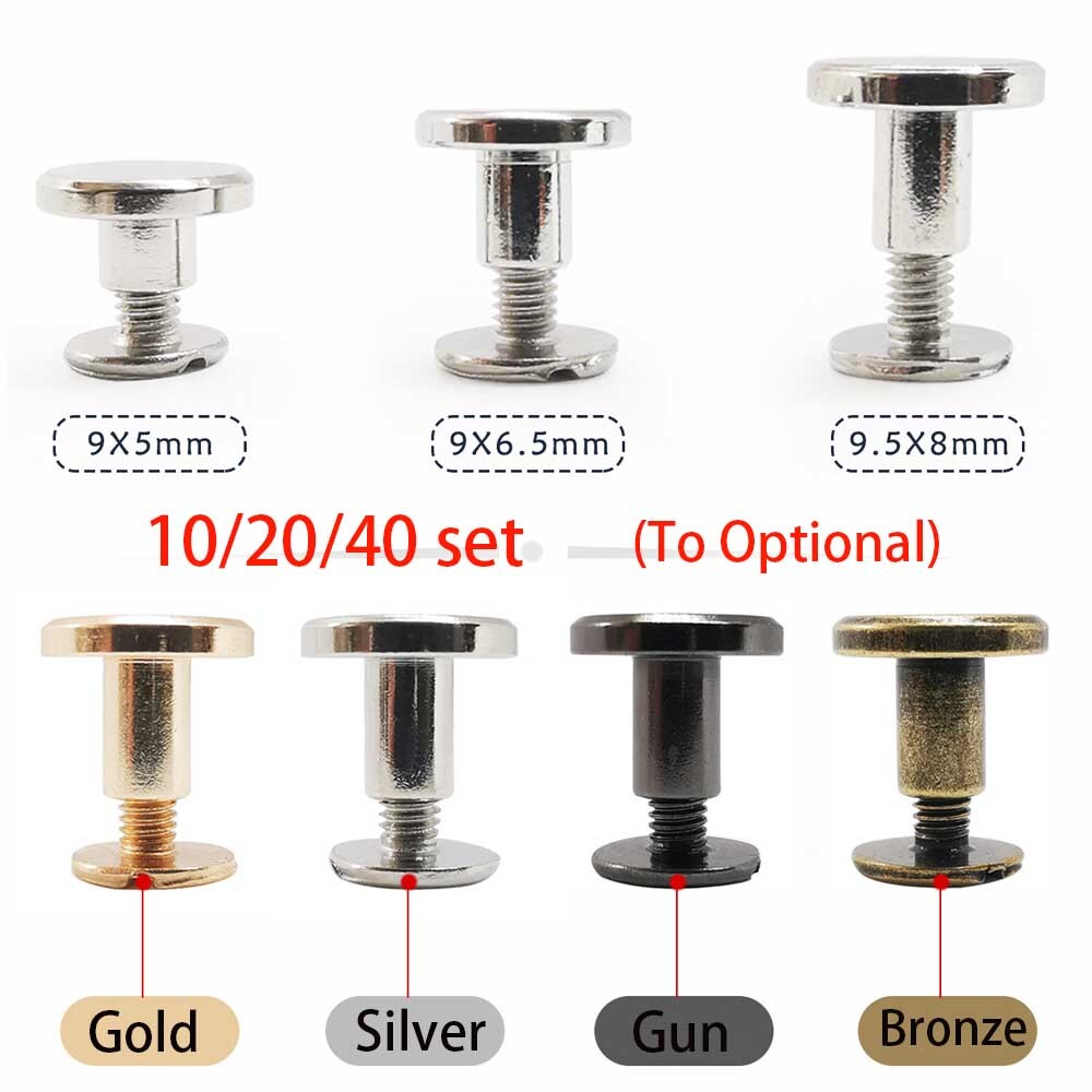 Flat Belt Screw Leather Craft Chicago Nail Brass Solid Rivet Stud Heads