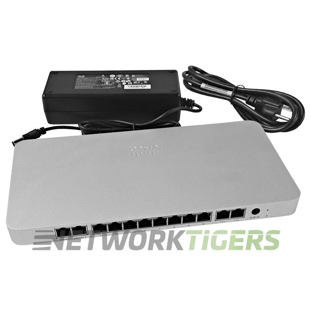 Cisco Meraki MX68-HW 450 Mbps 12x 1GB RJ45 UNCLAIMED Firewall w/Adapter