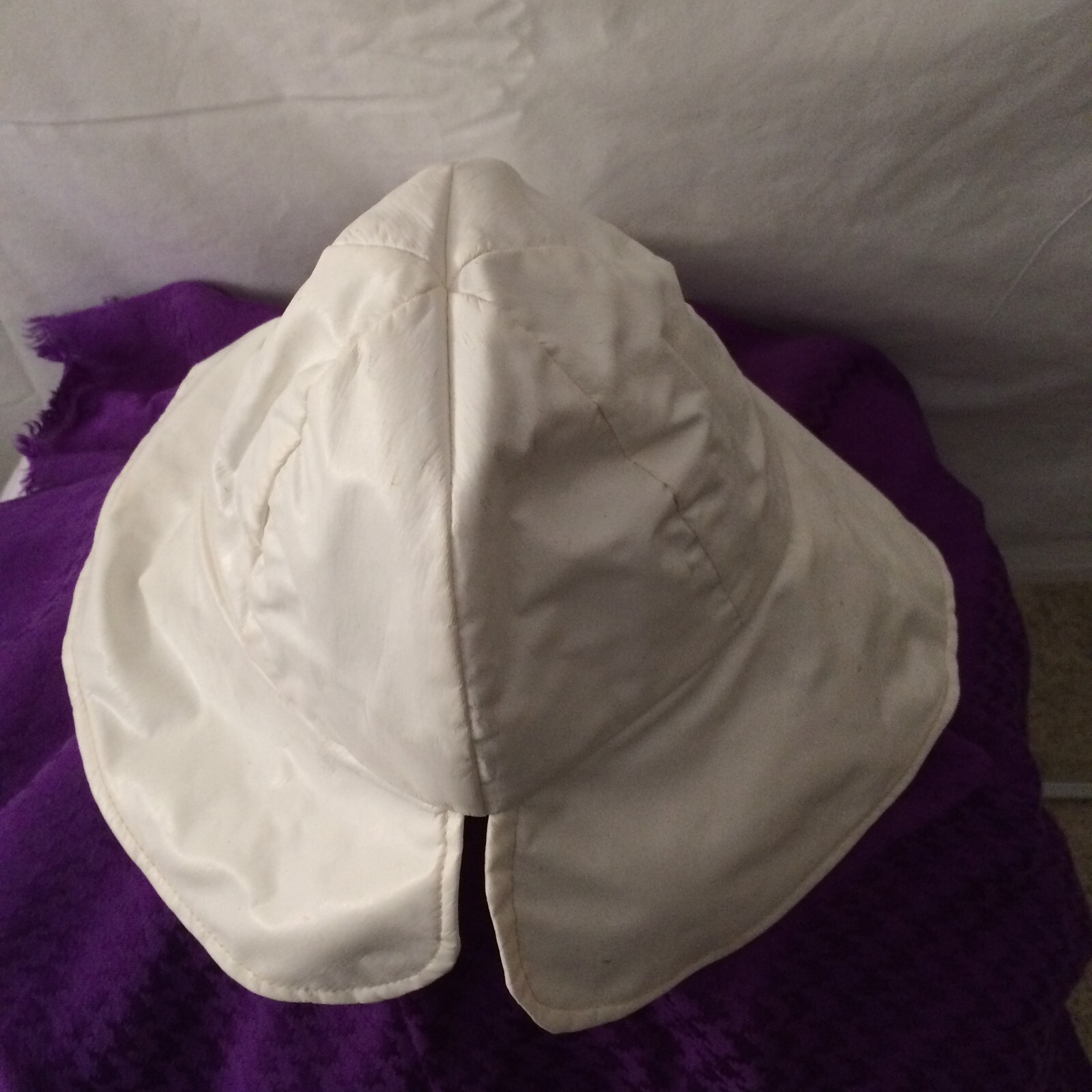 Vintage 1960s White Rain Hat Morton Salt Girl style