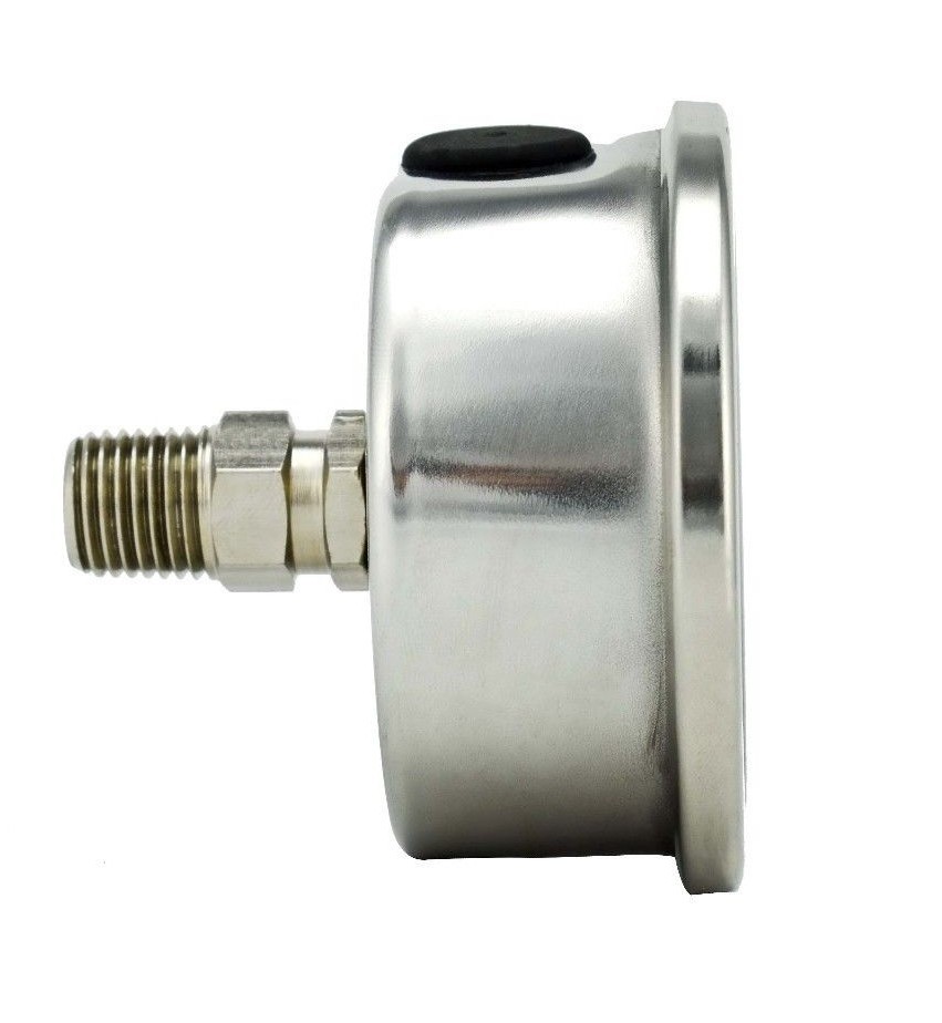 2.5" LIQUID FILLED PRESSURE GAUGE 0 - 300 PSI, STAINLESS STEEL CASE BACK MOUNT