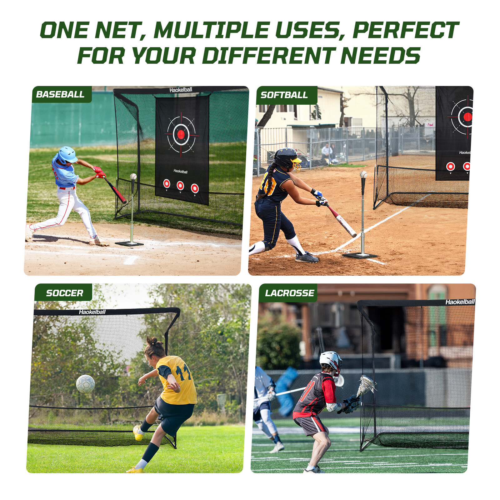 10x7.5' Heavy Duty Golf Hitting Practice Net with Ball Collection & Target Cloth