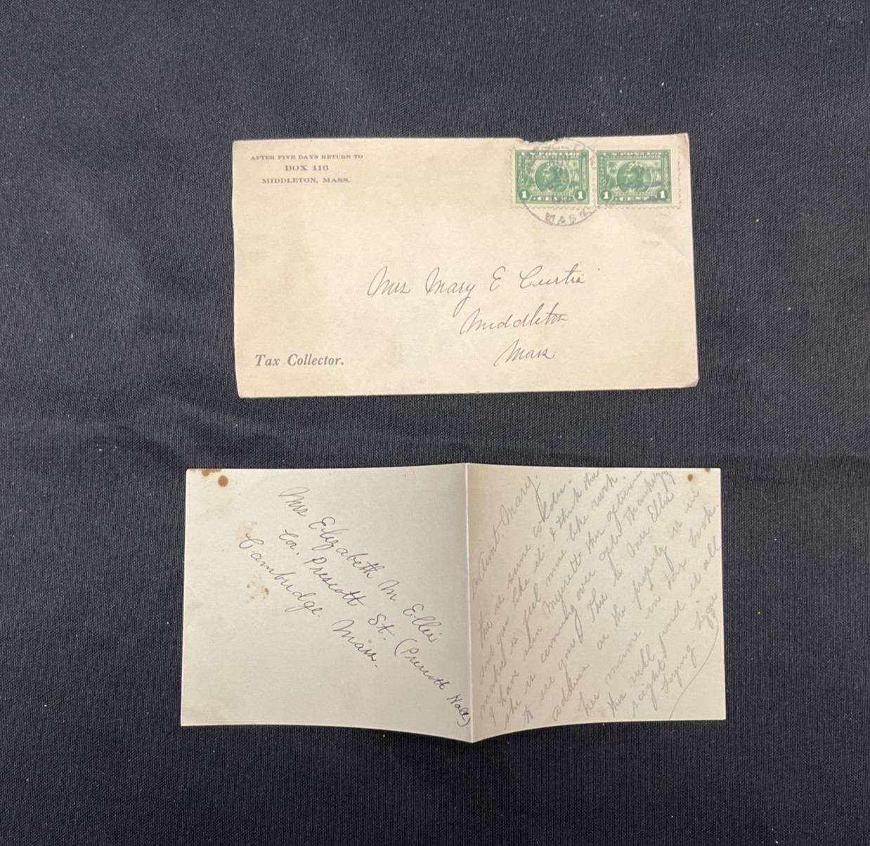 Lot of 34 Letters Mrs Mary Curtis Middleton Massachusetts 1900 - 1920