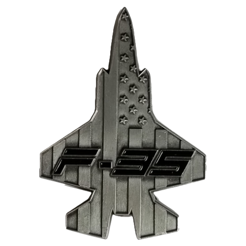 F-35 Lightning II Military Aircraft Shaped Challenge Coin