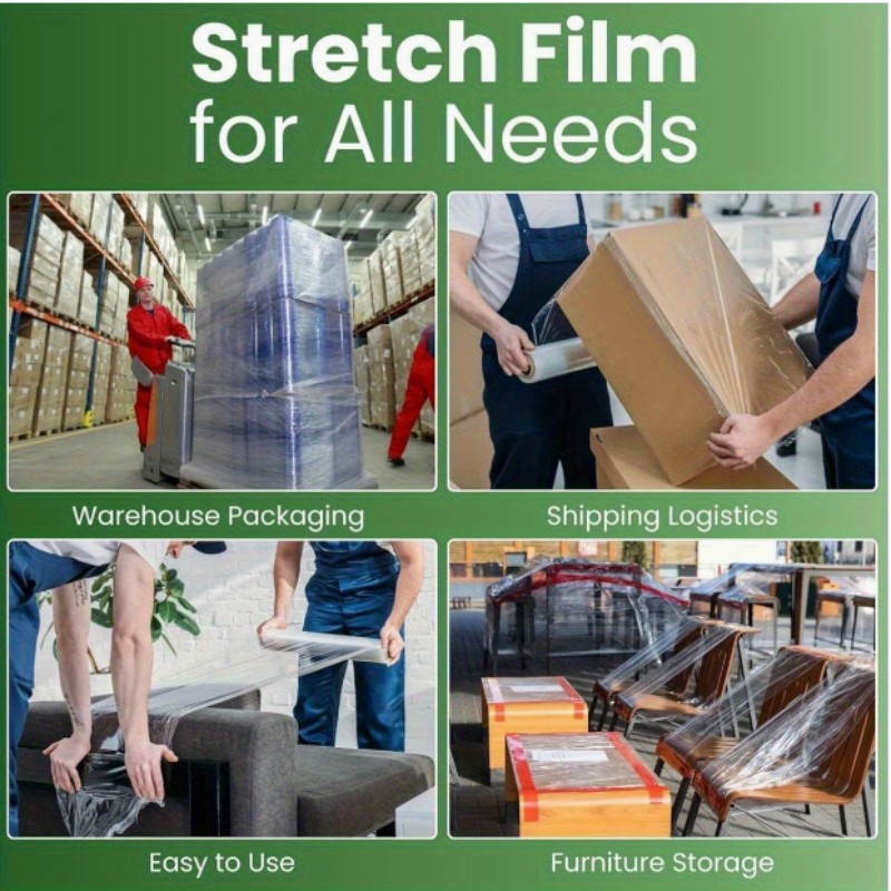 18"x1500' 80 Gauge 2-12 Rolls Pallet Stretch Film Hand Shrink Wrap 750-4500FTUSA