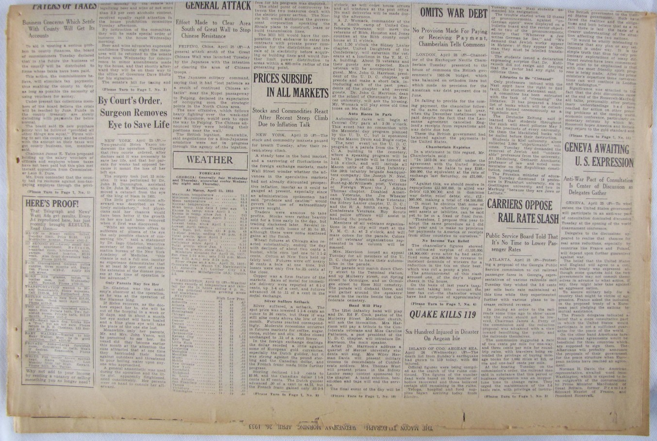 Vintage 1933 Nazi Germany Hitler War on Jewish Universities Newspaper