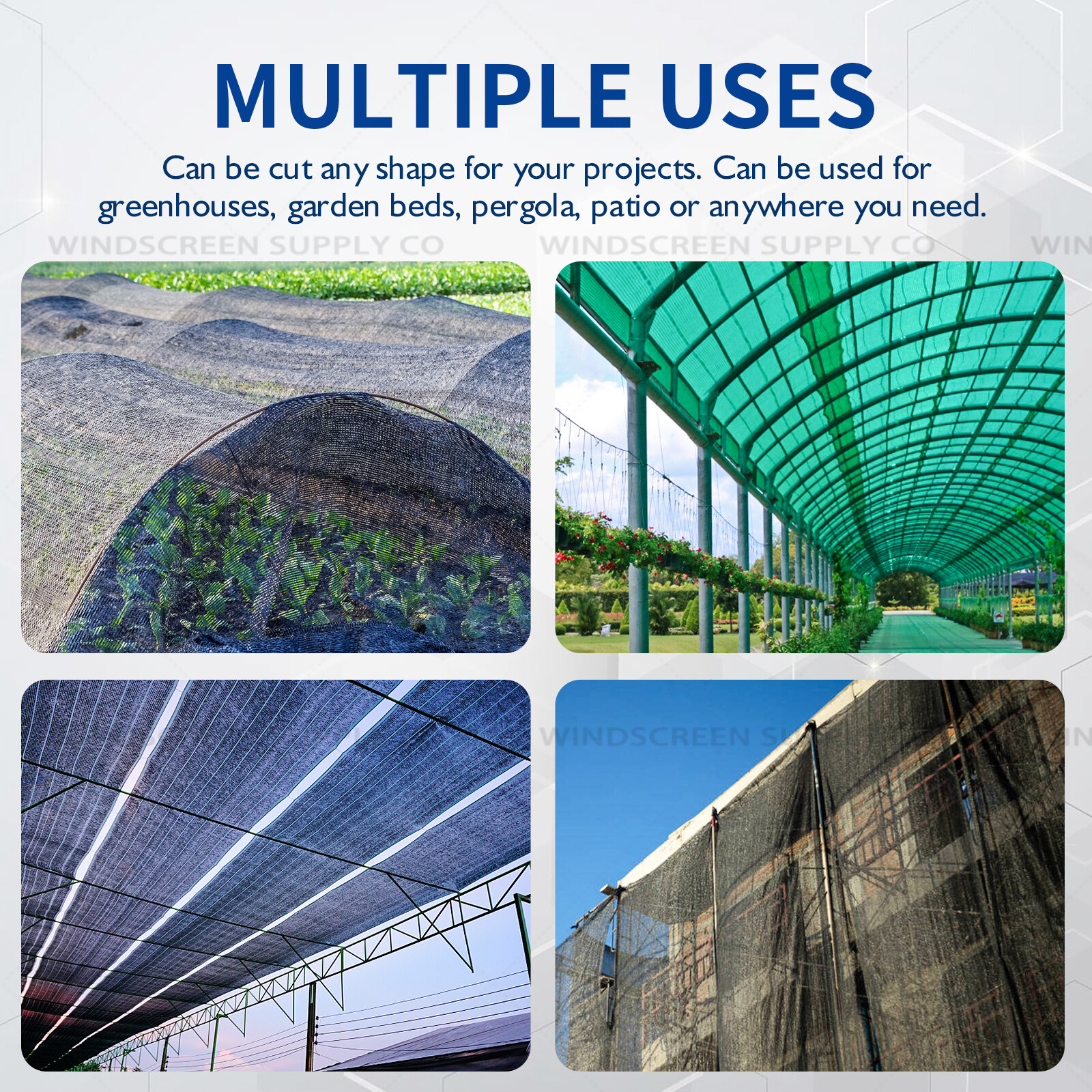 7'8" x 100 ft Shade Cloth Roll – UV Sunblock Mesh Fabric by WindscreenSupplyCo