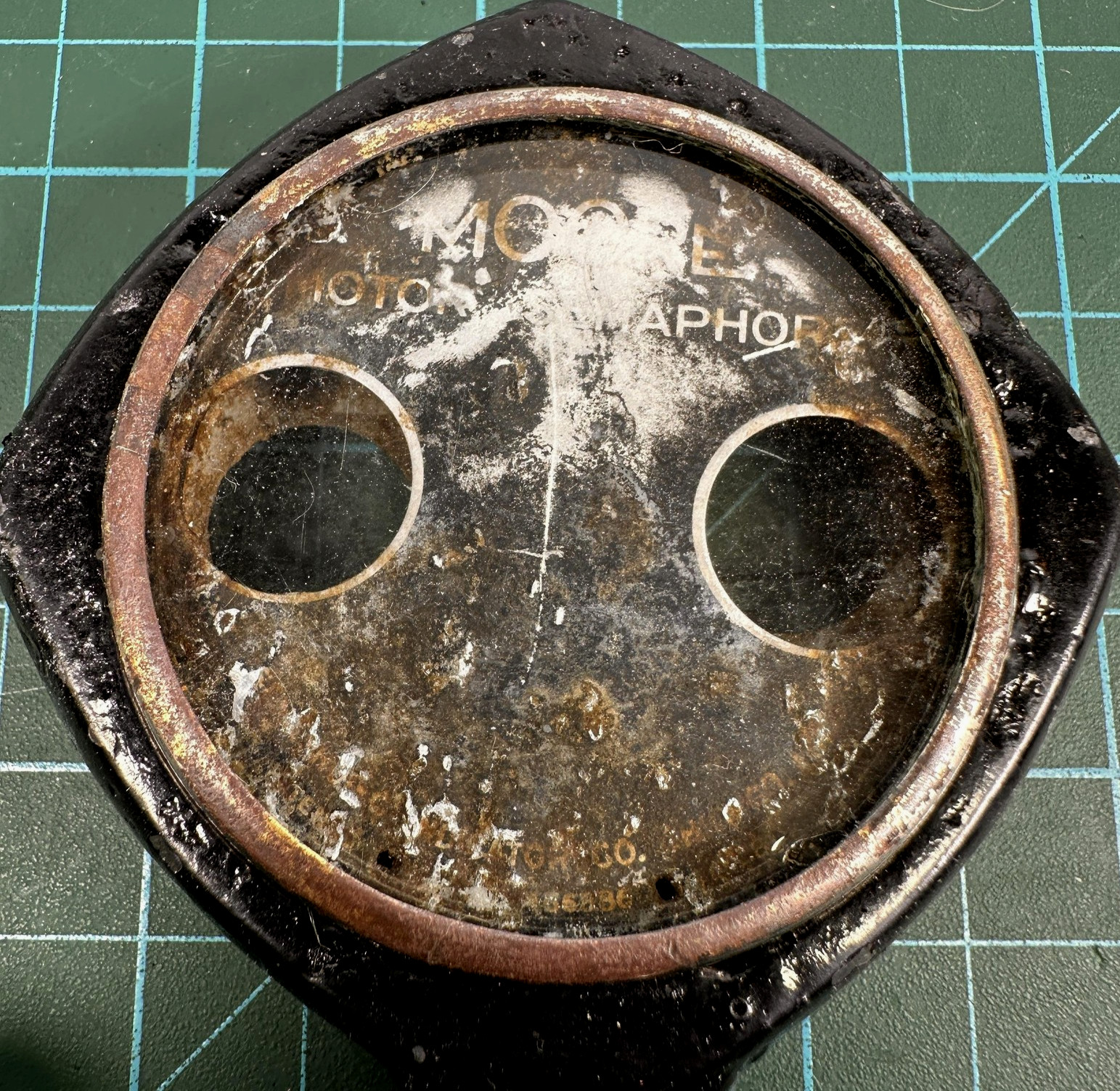 Antique Moore Motor Semaphore Car Hood Ornament Temp Gauge Danger Cool Average