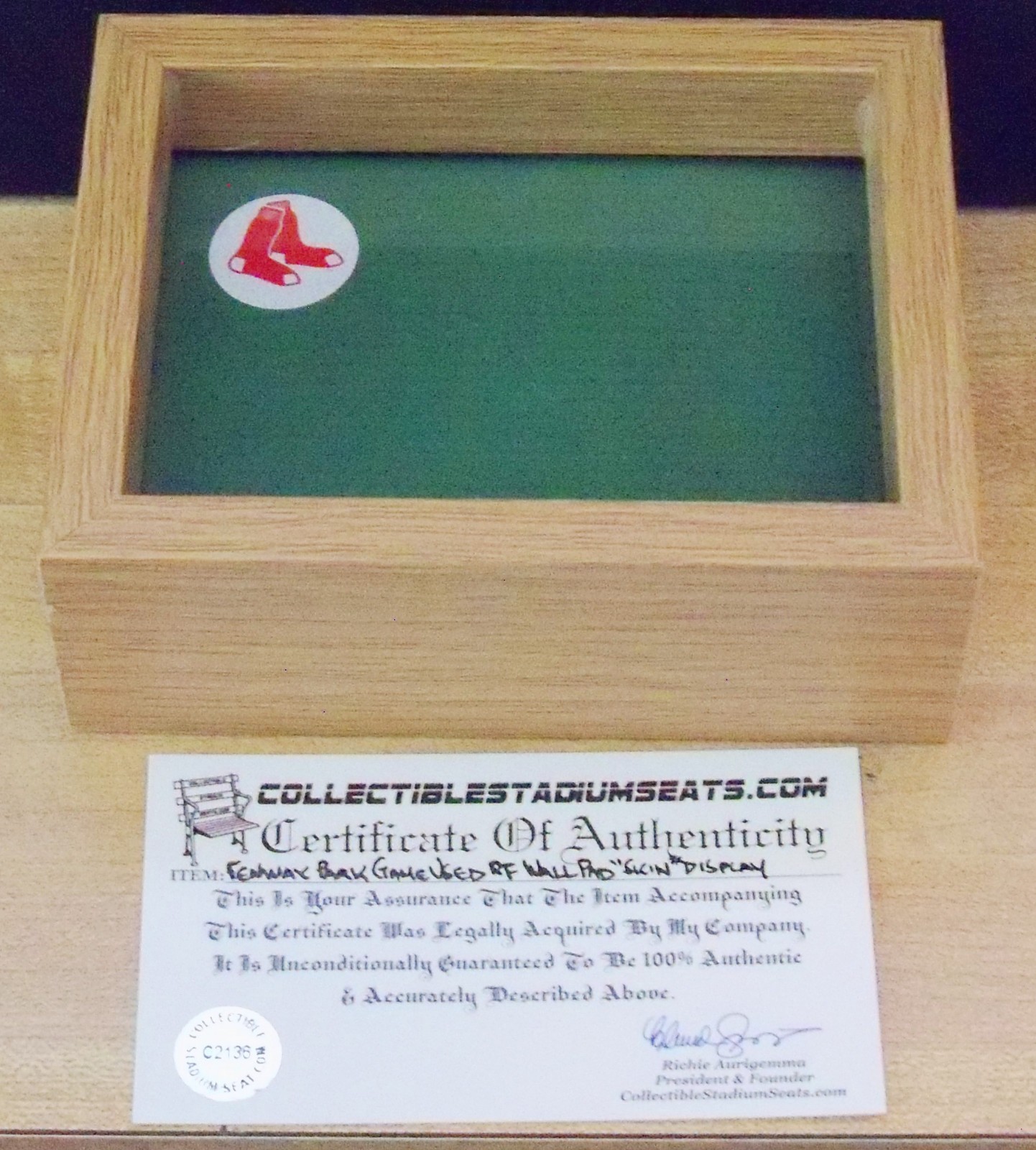 ⚾ FENWAY PARK USED WALL PAD DISPLAY Green Monster Boston Red Sox Ted Williams ⚾