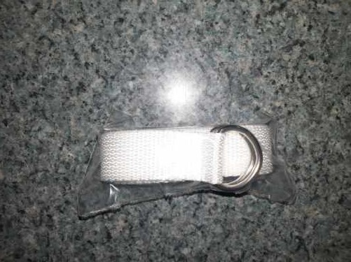 Football Belt  1"  x 60" long WHITE packaged Made In USA