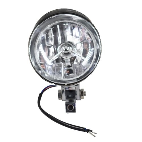Motorcycle Chrome Visor Headlight Lamp Replacement for Bobber Chopper Dyna 12V