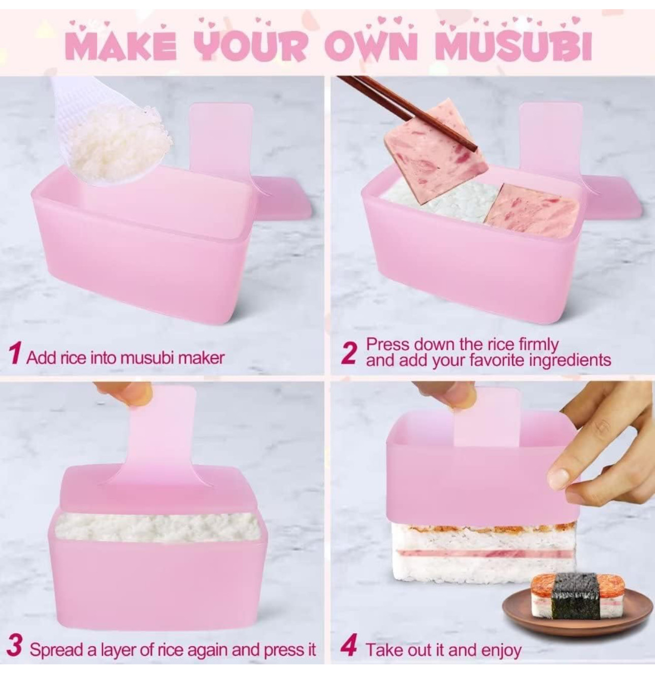 Onigiri Mold 3 Pack Musubi Press Maker Triangle Rice Ball Mold Maker