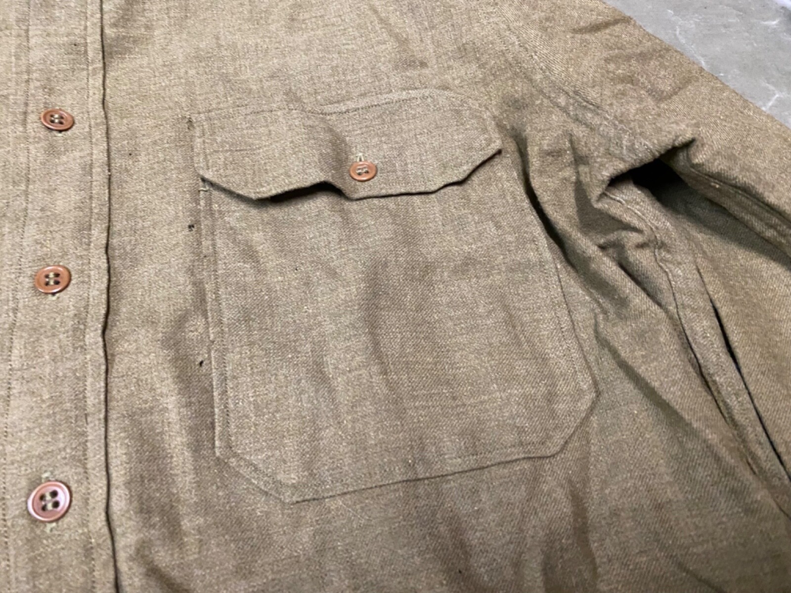 ORIGINAL WWII US ARMY M1937 M37 WOOL COMBAT FIELD SHIRT- LARGE 44R