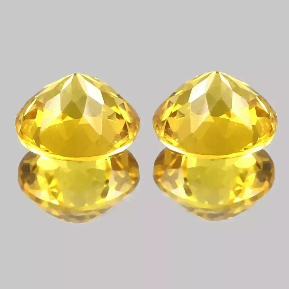 70 Ct Natural Ceylon Round Cut Yellow Sapphire Certified Loose Gemstone Pair