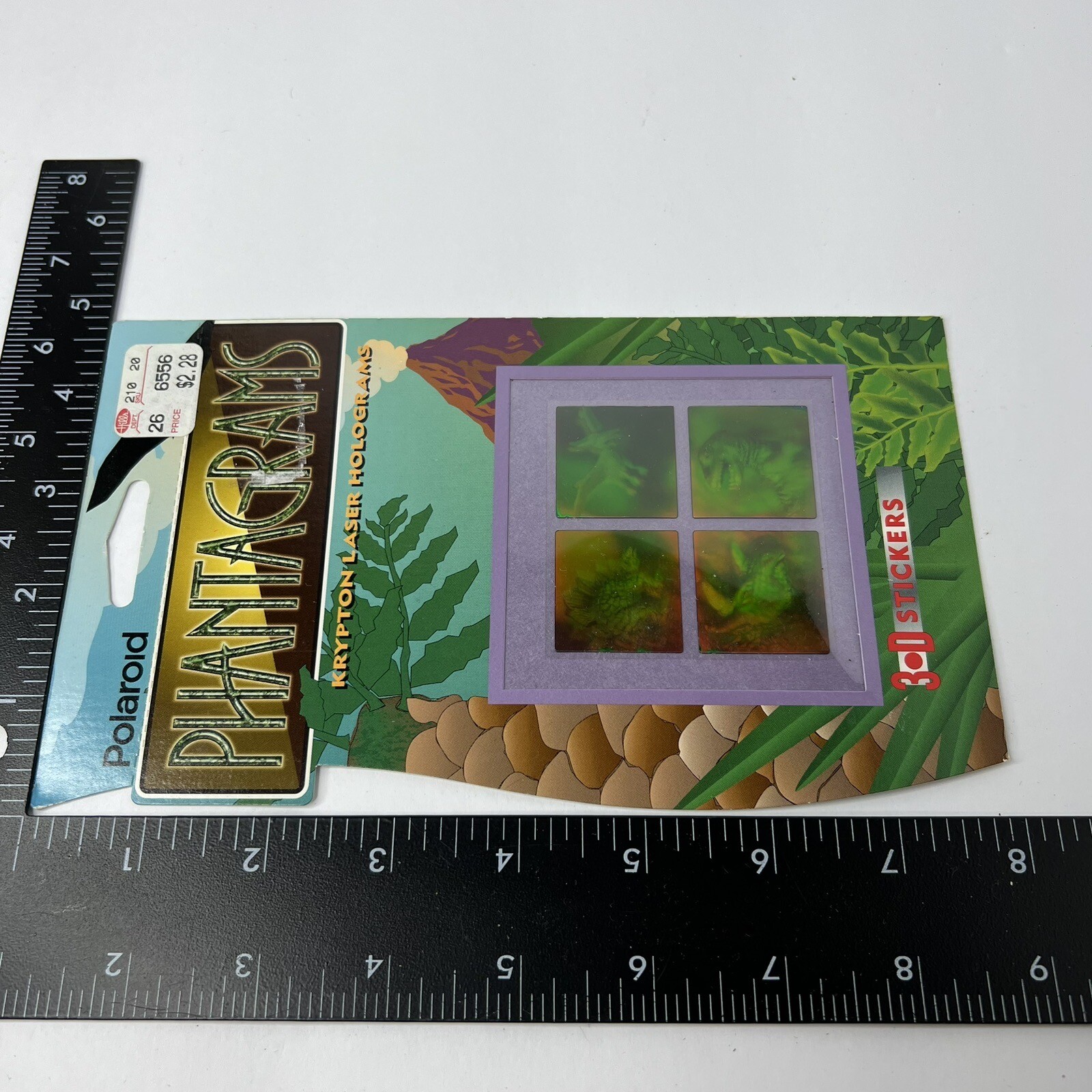Polaroid Phantagrams 3D Stickers 3-D Dinosaurs Green Krypton Laser Holograms