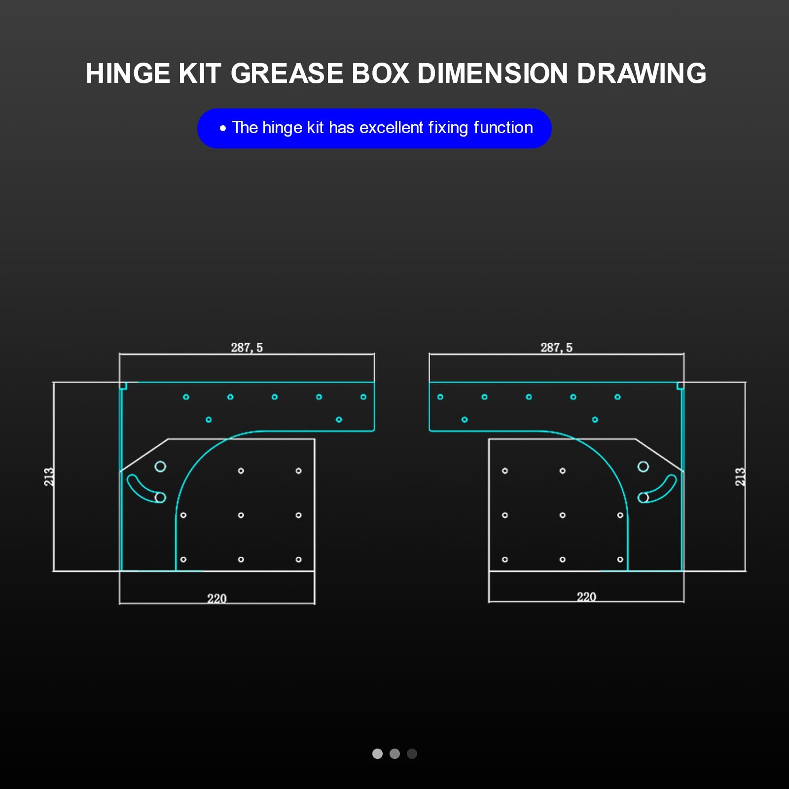 Hinge Kit Set for Restaurant Canopy Hood Exhaust Fan Fit For Wheels