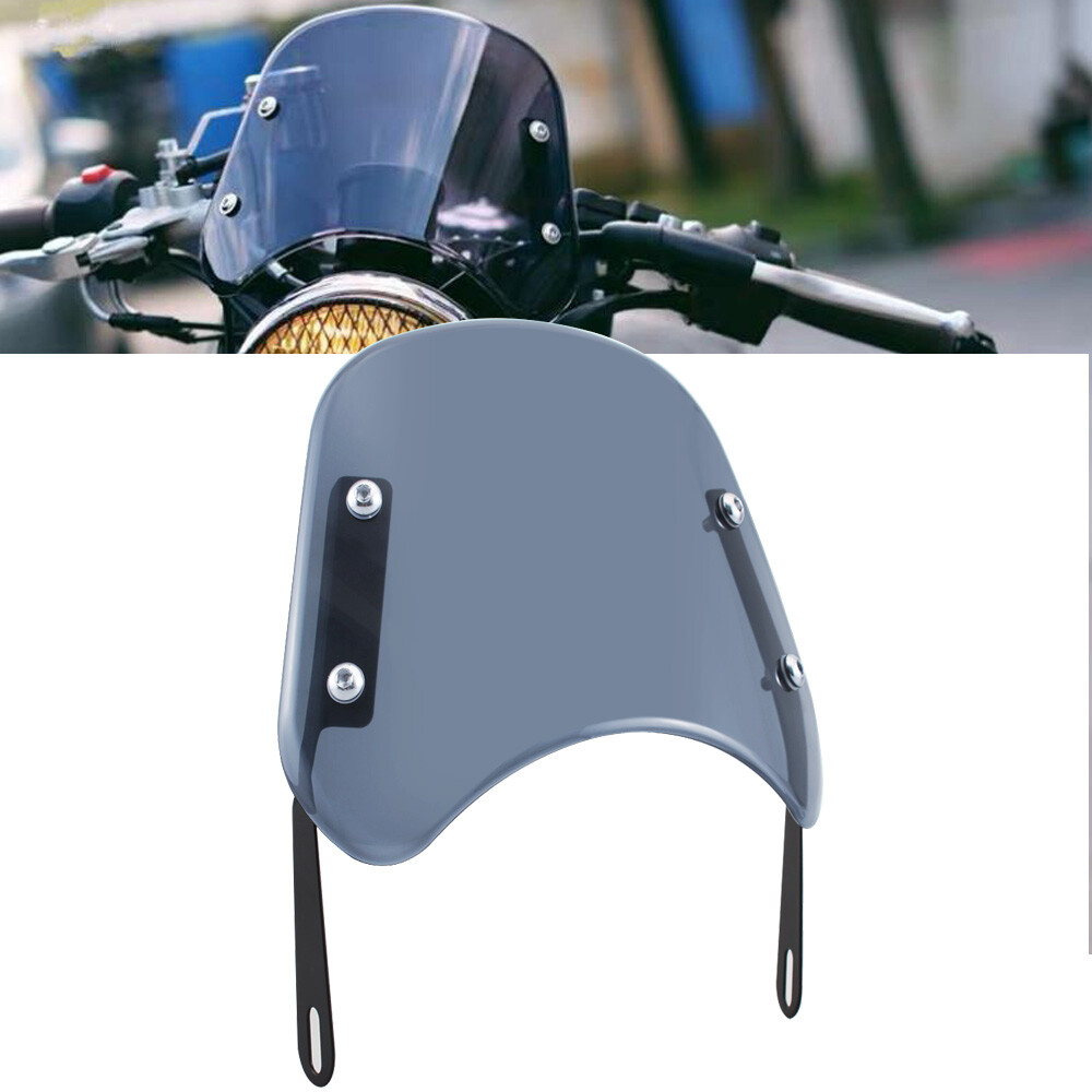Universal Smoke 5-7'' Headlight Windshield Wind Deflector For Cafe Racer Yamaha