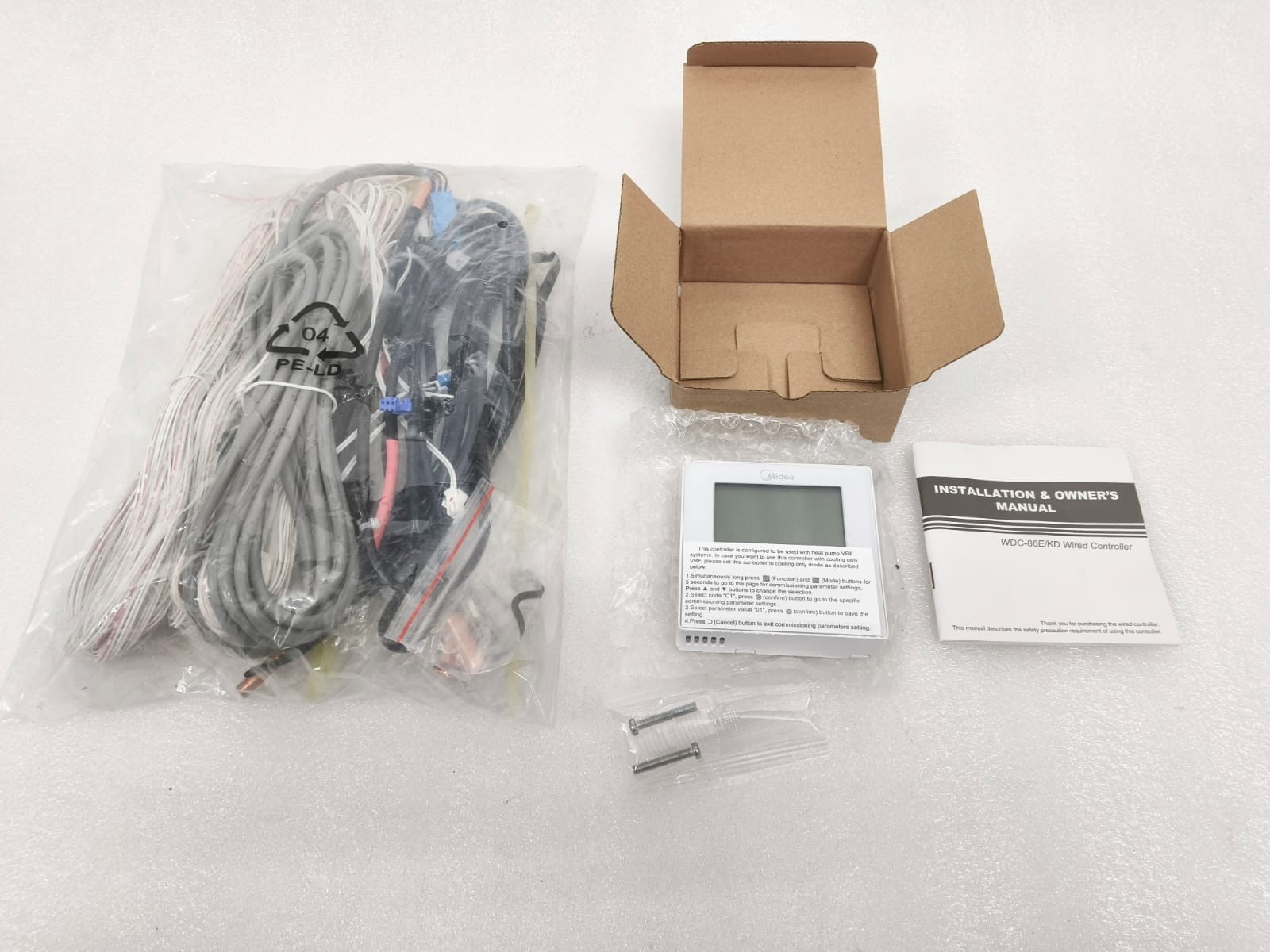 Midea AHUKZ-01D VRF DX AHU Control Box w/ Wired Controller WDC-86EK/D