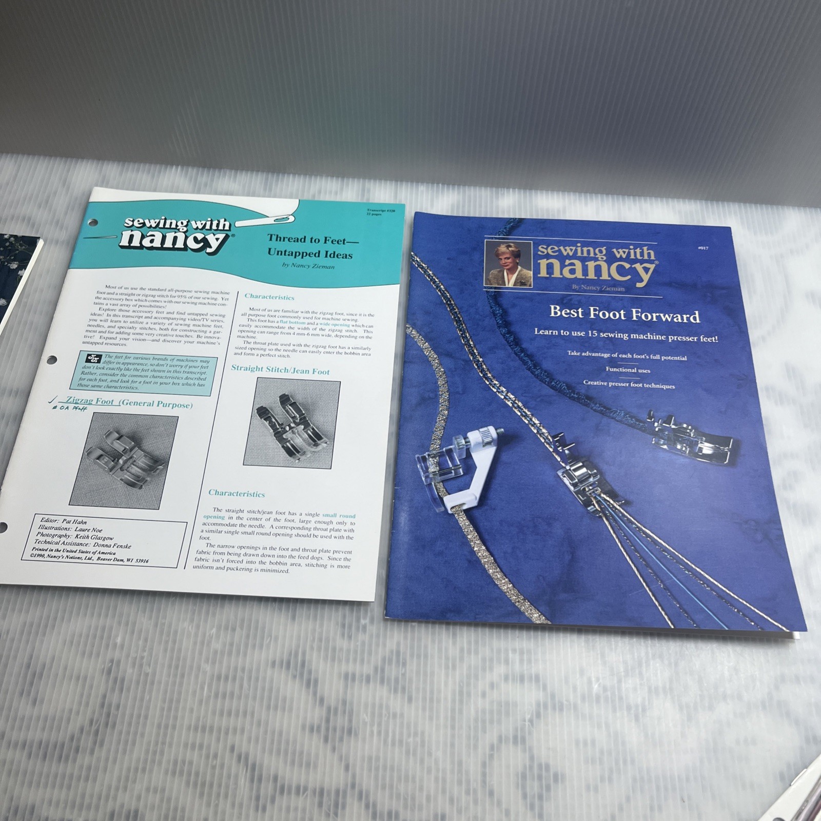 Sewing With Nancy Lot Of 19 Booklets, Pamphlets, And Transcripts 1990’s