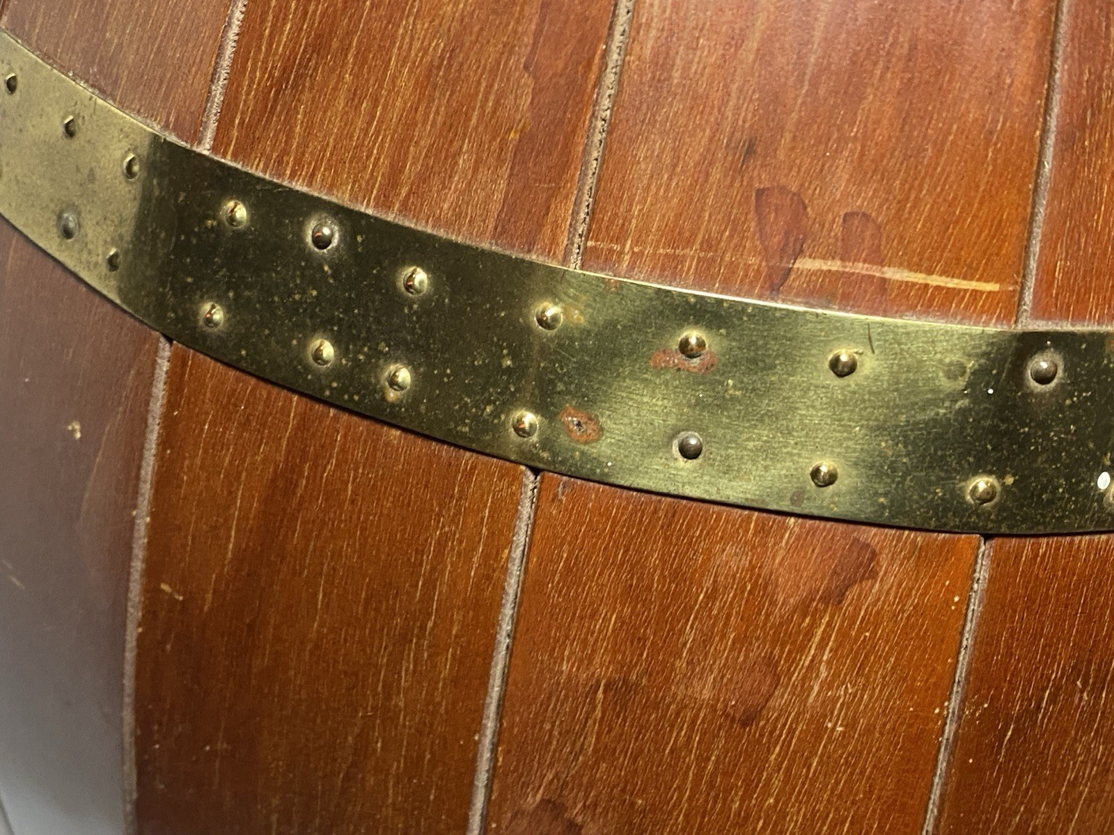 Vintage MCM Wood Barrel Bar Liquor Cabinet Man Cave She Shed