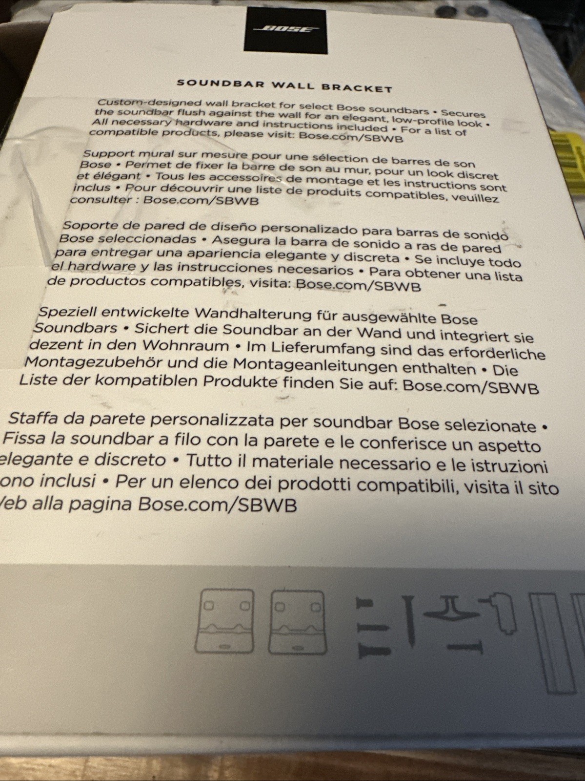 Bose Wall Bracket Soundbar Wall Bracket Black (802171-0010) NOS