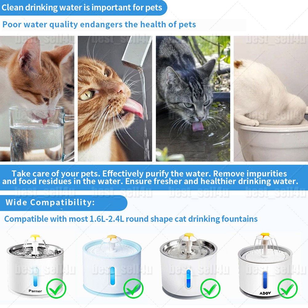 12 Packs Cat Water Fountain Filters Replacement Filters for Automatic Pet Fount