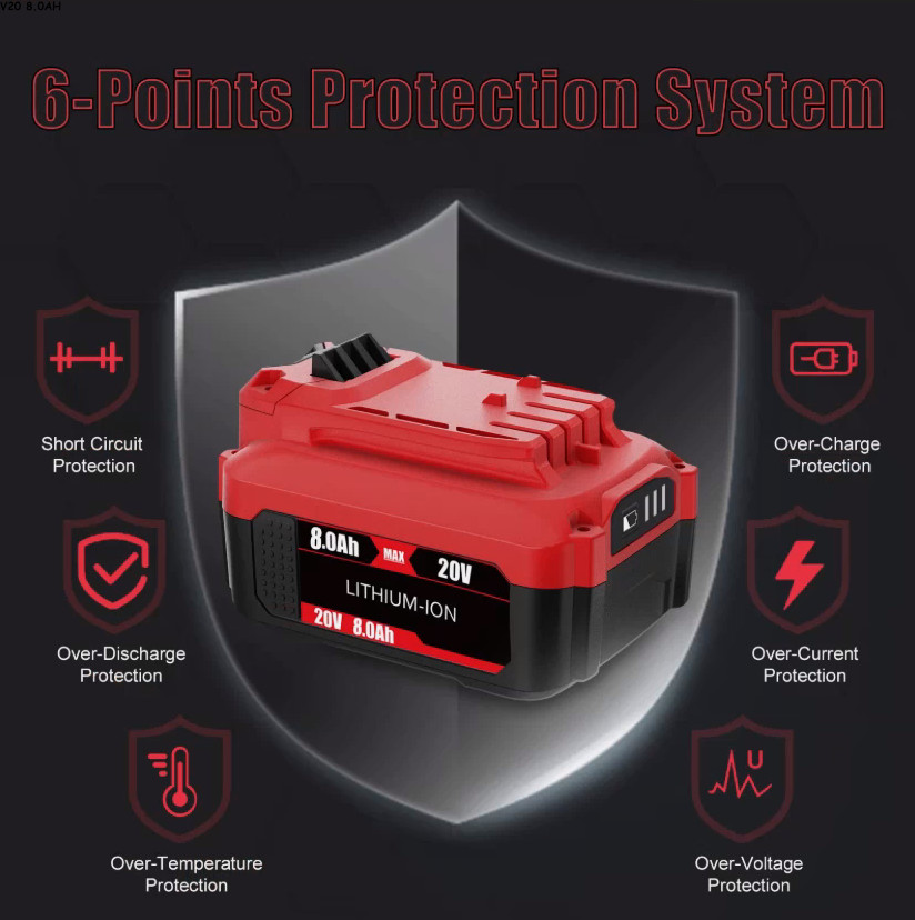 8.0Ah 20 Volt 20V Max For Craftsman V20 Li-Ion Battery CMCB206 CMCB204 CMCB202