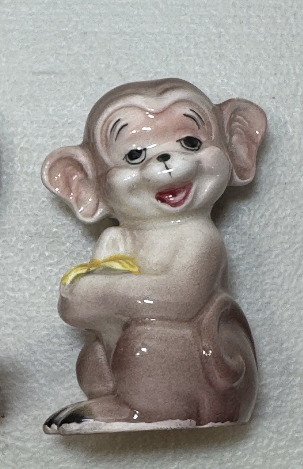 Vintage Monkey Salt and Pepper Shakers JAPAN Eating Bananas 1950s Kitsch Kitchen