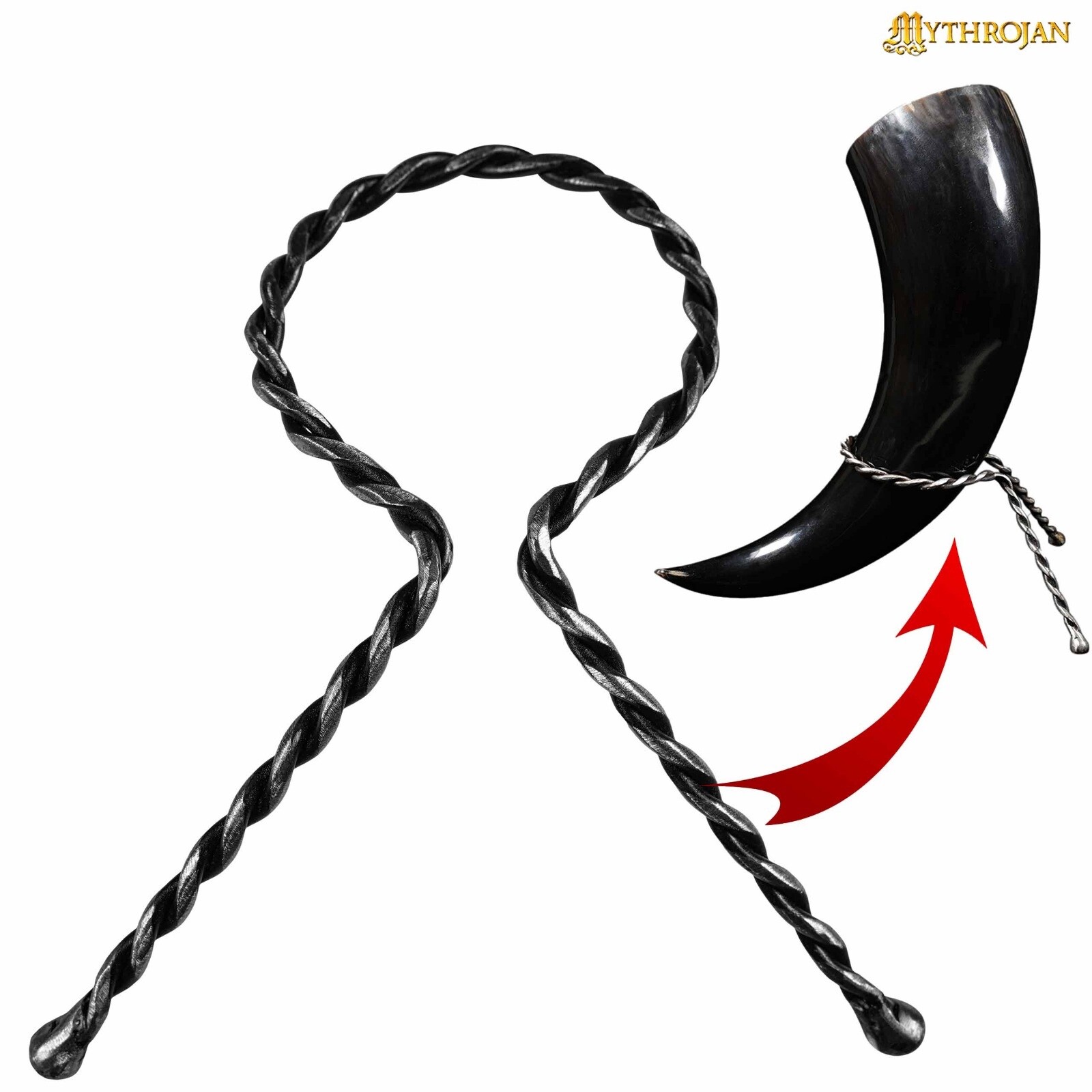 Hand Forged Drinking Ale Horn Rack Twisted Mead Stand Medieval Viking Accessory