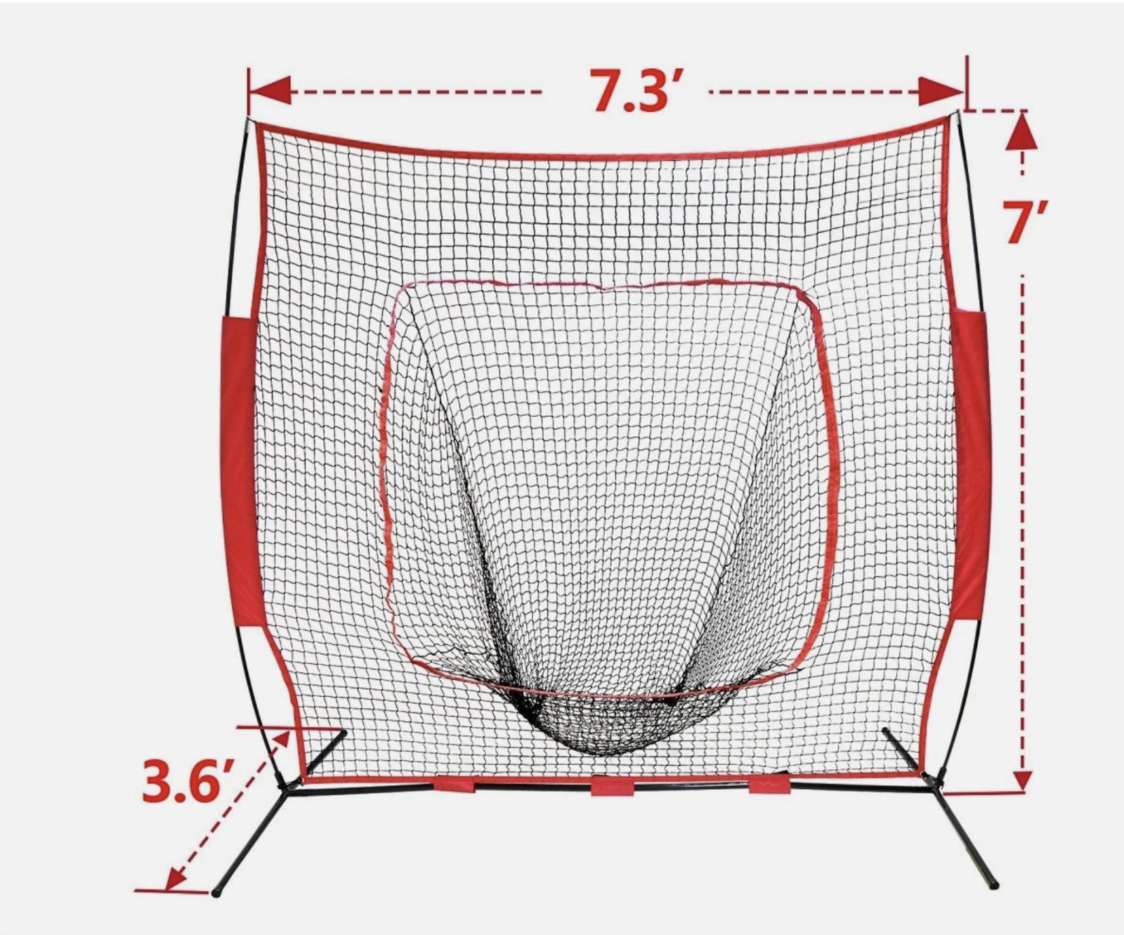 7x7Ft Baseball Softball Practice Batting Training Net w/Carry Bag Strike Zone.OK