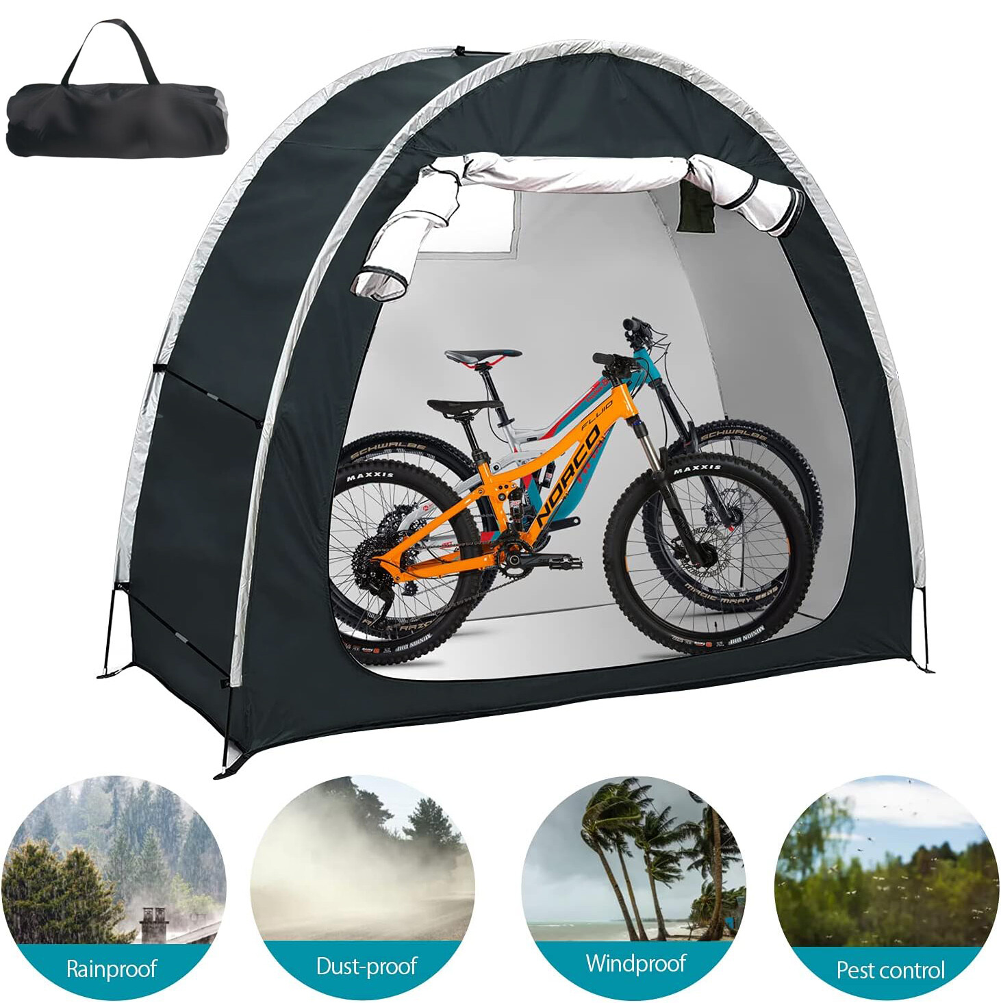 Travel Bike Storage Shed Tent Outdoor Portable Bicycle Storage for 2-4 Bikes NEW