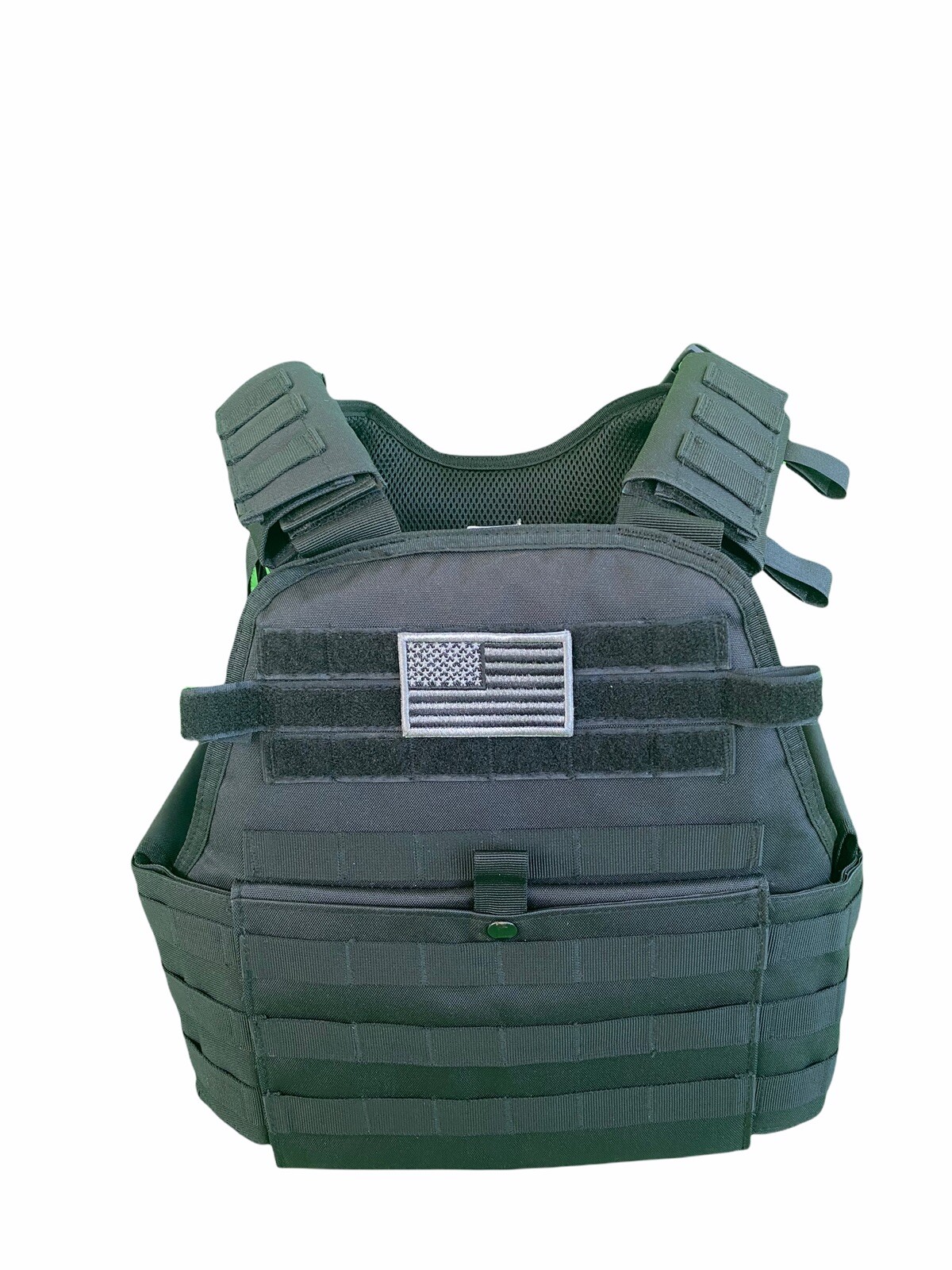 Tactical Vest Plate carrier- Black w/ 2 Curved 8x10 Plates