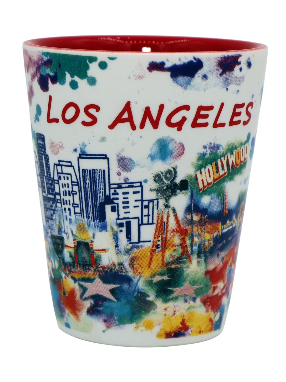 Los Angeles California Ceramic Light Water Color Shot Glass