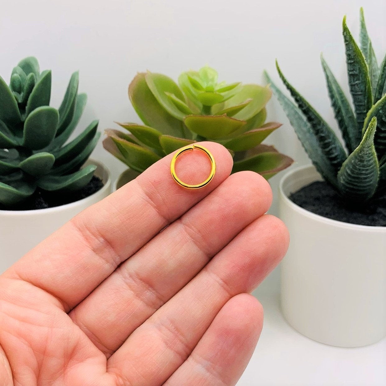 12mm, 17g, Gold Plated Open Jump Rings - US Seller